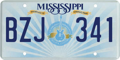 MS license plate BZJ341