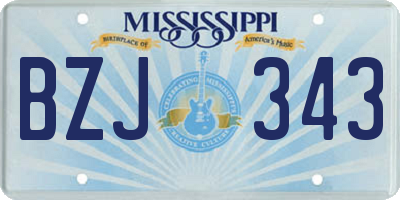 MS license plate BZJ343