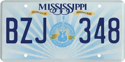 MS license plate BZJ348