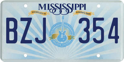 MS license plate BZJ354
