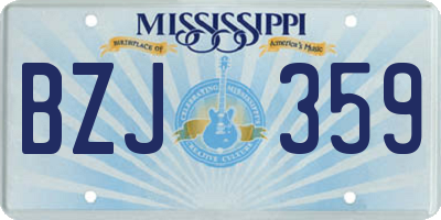 MS license plate BZJ359