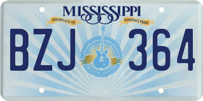 MS license plate BZJ364