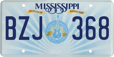 MS license plate BZJ368