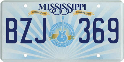 MS license plate BZJ369