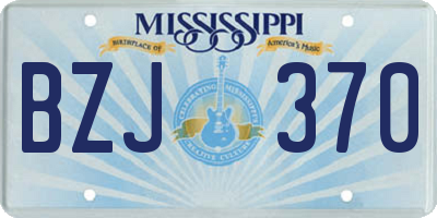 MS license plate BZJ370
