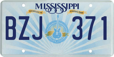 MS license plate BZJ371