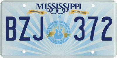 MS license plate BZJ372