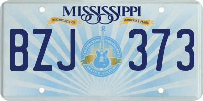 MS license plate BZJ373