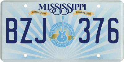 MS license plate BZJ376