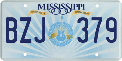 MS license plate BZJ379