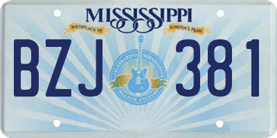 MS license plate BZJ381