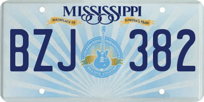 MS license plate BZJ382