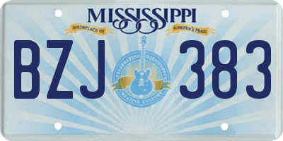 MS license plate BZJ383