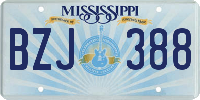MS license plate BZJ388
