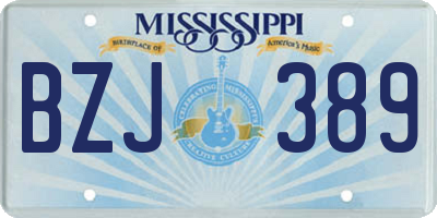 MS license plate BZJ389