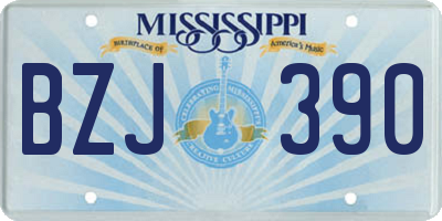 MS license plate BZJ390