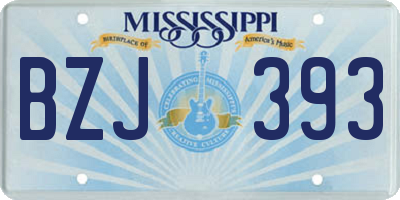 MS license plate BZJ393