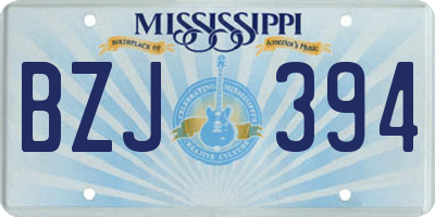 MS license plate BZJ394