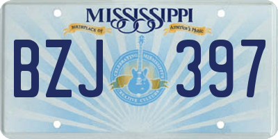MS license plate BZJ397