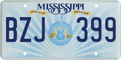 MS license plate BZJ399