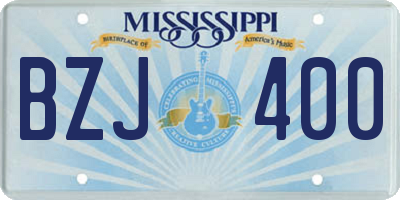 MS license plate BZJ400