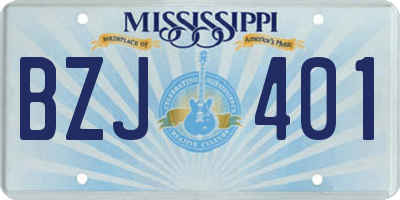 MS license plate BZJ401
