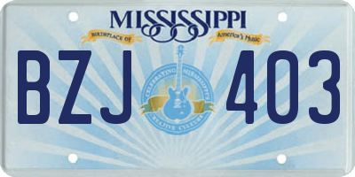 MS license plate BZJ403