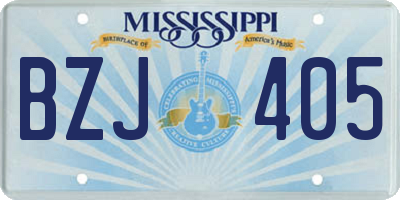 MS license plate BZJ405