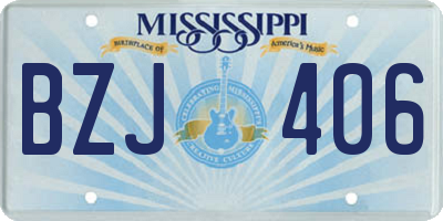 MS license plate BZJ406