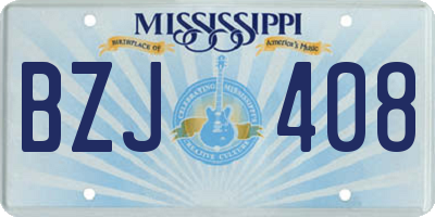 MS license plate BZJ408