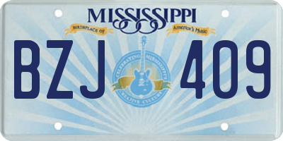 MS license plate BZJ409