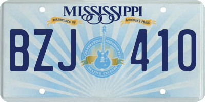 MS license plate BZJ410