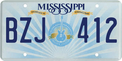 MS license plate BZJ412