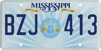 MS license plate BZJ413