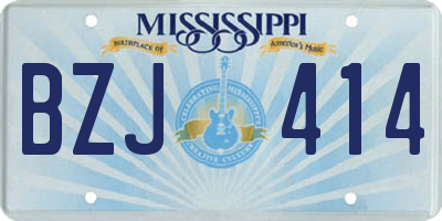 MS license plate BZJ414