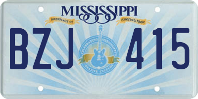 MS license plate BZJ415