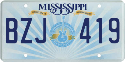 MS license plate BZJ419