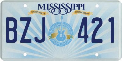 MS license plate BZJ421