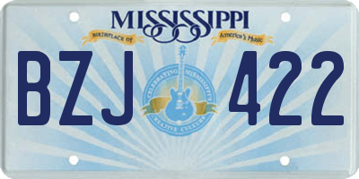 MS license plate BZJ422
