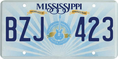 MS license plate BZJ423