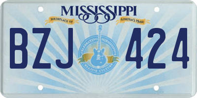 MS license plate BZJ424