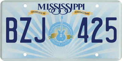 MS license plate BZJ425