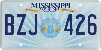 MS license plate BZJ426