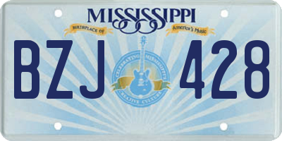 MS license plate BZJ428