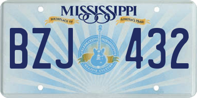 MS license plate BZJ432
