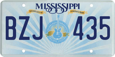 MS license plate BZJ435