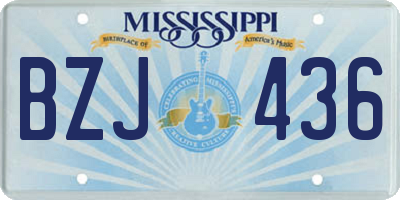 MS license plate BZJ436