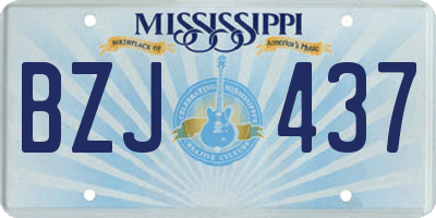 MS license plate BZJ437