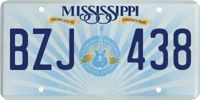 MS license plate BZJ438