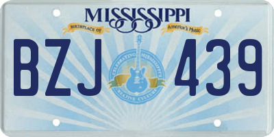MS license plate BZJ439